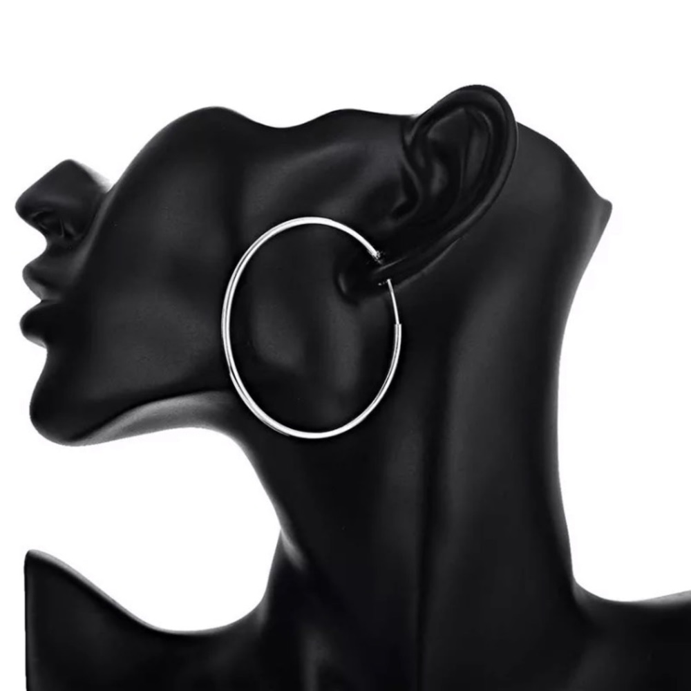 ๐ Sterling Silver 925 Hoop Earrings - Picture 3 of 4